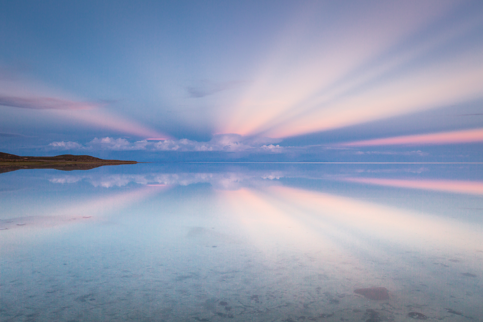 Sunset over the Salar de Uyuni, Bolivia